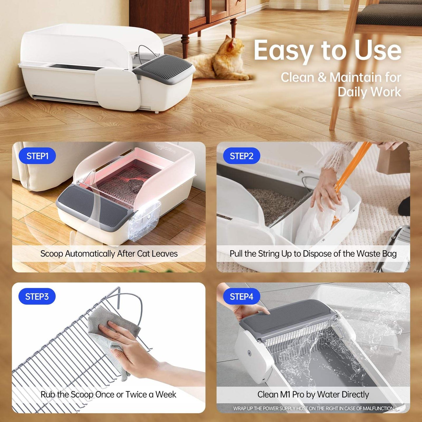Automatic Cat Litter Box Self-Cleaning